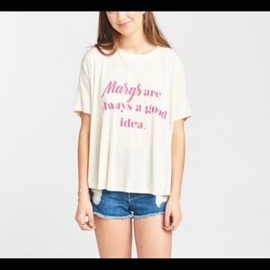 Show me your MUMU novelty T-shirt in a size large NWT margaritas patio drinks
